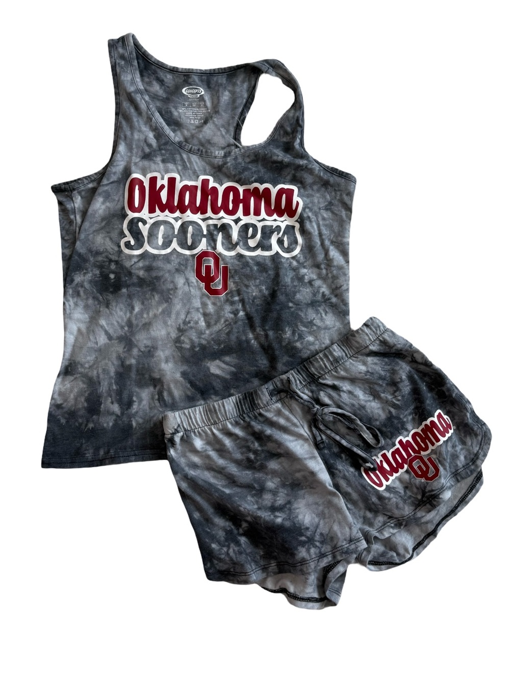 Oklahoma Sooners Gray Tie-Dye Tank & Shorts